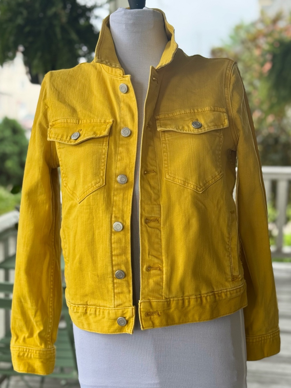 J. Crew Mercantile Yellow Women's Denim Jacket - Classic Button-Front